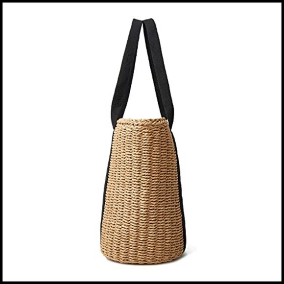 Straw Hobo Tote Bag Handmade Woven Beach Purse Casual Chic Summer - Picture 6 of 7